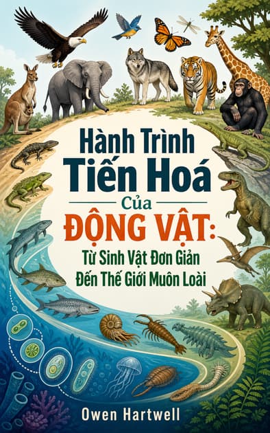 Book cover for Hành Trình Tiến Hoá Của Động Vật: Từ Sinh Vật Đơn Giản Đến Thế Giới Muôn Loài