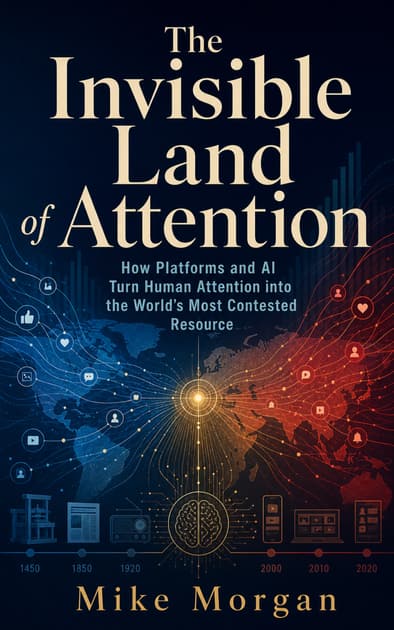 Book cover for The Invisible Land of Attention How Platforms and AI Turn Human Attention into the World’s Most Contested Resource