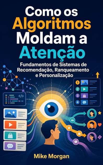 Book cover for Como os Algoritmos Moldam a Atenção: Fundamentos de Sistemas de Recomendação, Ranqueamento e Personalização