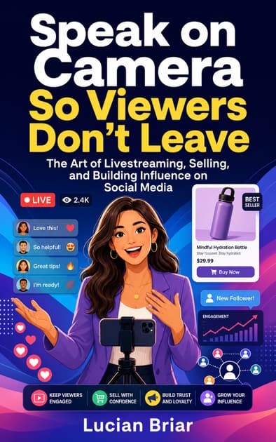 Book cover for Speak on Camera So Viewers Don’t Leave The Art of Livestreaming, Selling, and Building Influence on Social Media