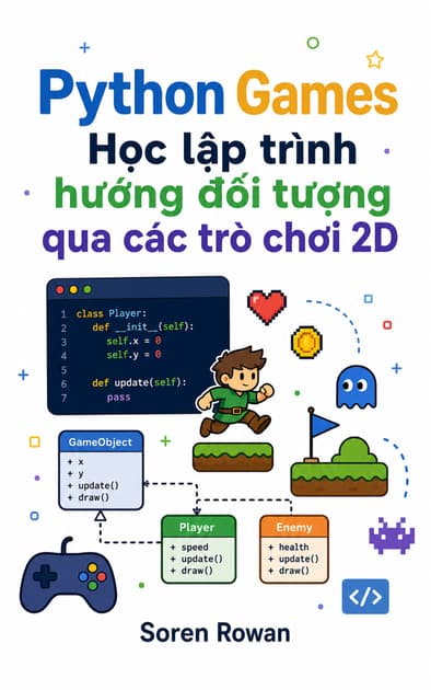 Book cover for Phát Triển Game Với Python: Học Pygame và lập trình hướng đối tượng qua các trò chơi 2D