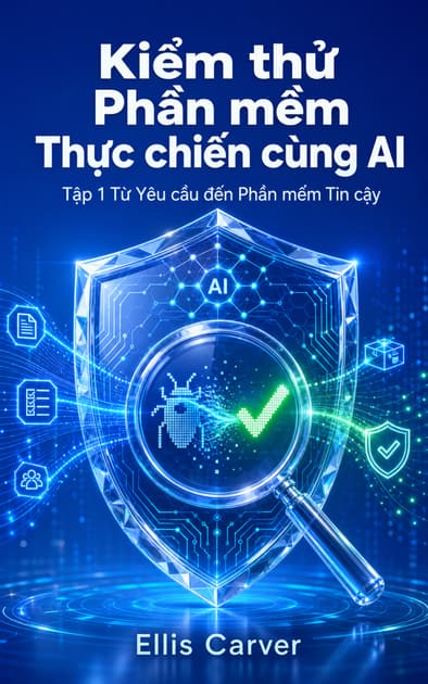 Book cover for Kiểm thử Phần mềm Thực chiến cùng AI:  Tập 1: Từ Yêu cầu đến Phần mềm Tin cậy