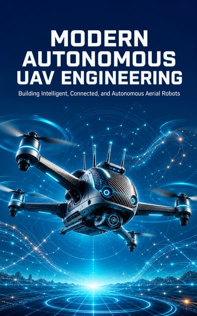 Book cover for Modern Autonomous UAV Engineering: Building Intelligent, Connected, and Autonomous Aerial Robots