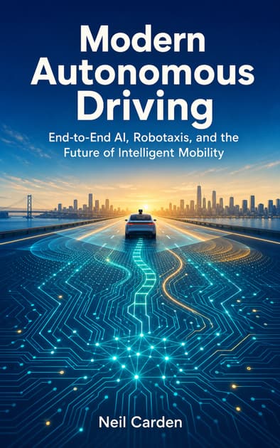 Book cover for Modern Autonomous Driving: End-to-End AI, Robotaxis, and the Future of Intelligent Mobility