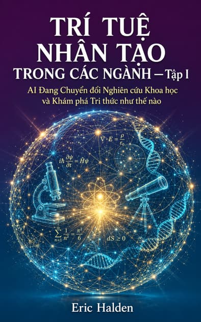 Book cover for TRÍ TUỆ NHÂN TẠO TRONG CÁC NGÀNH — Tập I: AI Đang Chuyển đổi Nghiên cứu Khoa học và Khám phá Tri thức như thế nào