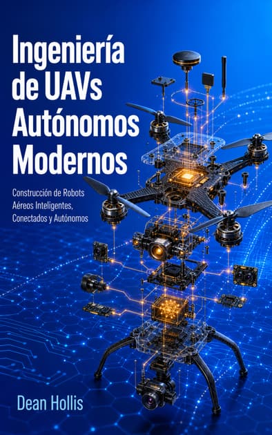 Book cover for Ingeniería de UAVs Autónomos Modernos: Construcción de Robots Aéreos Inteligentes, Conectados y Autónomos